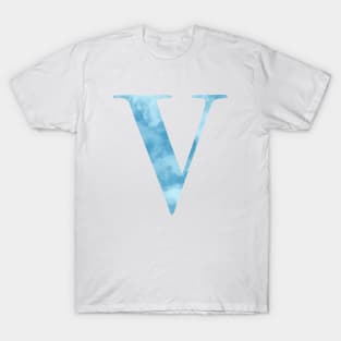 Clouds Blue Sky Initial Letter V T-Shirt